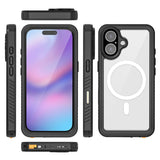 iPhone 17 4Smarts Vandtæt All Around Cover - MagSafe Kompatibel - Gennemsigtig / Sort