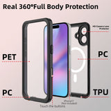 iPhone 17 4Smarts Vandtæt All Around Cover - MagSafe Kompatibel - Gennemsigtig / Sort