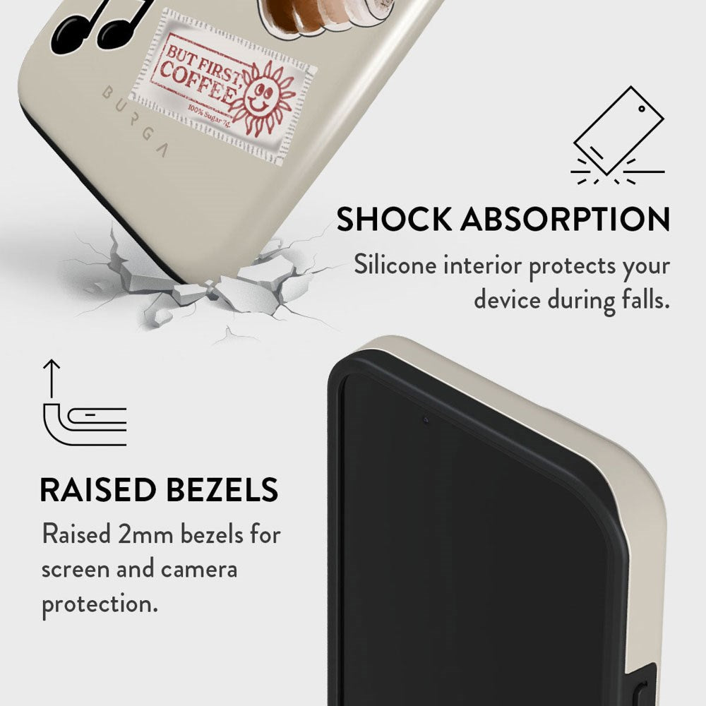 iPhone 15 Burga Tough Fashion Cover - Oat Milk Please