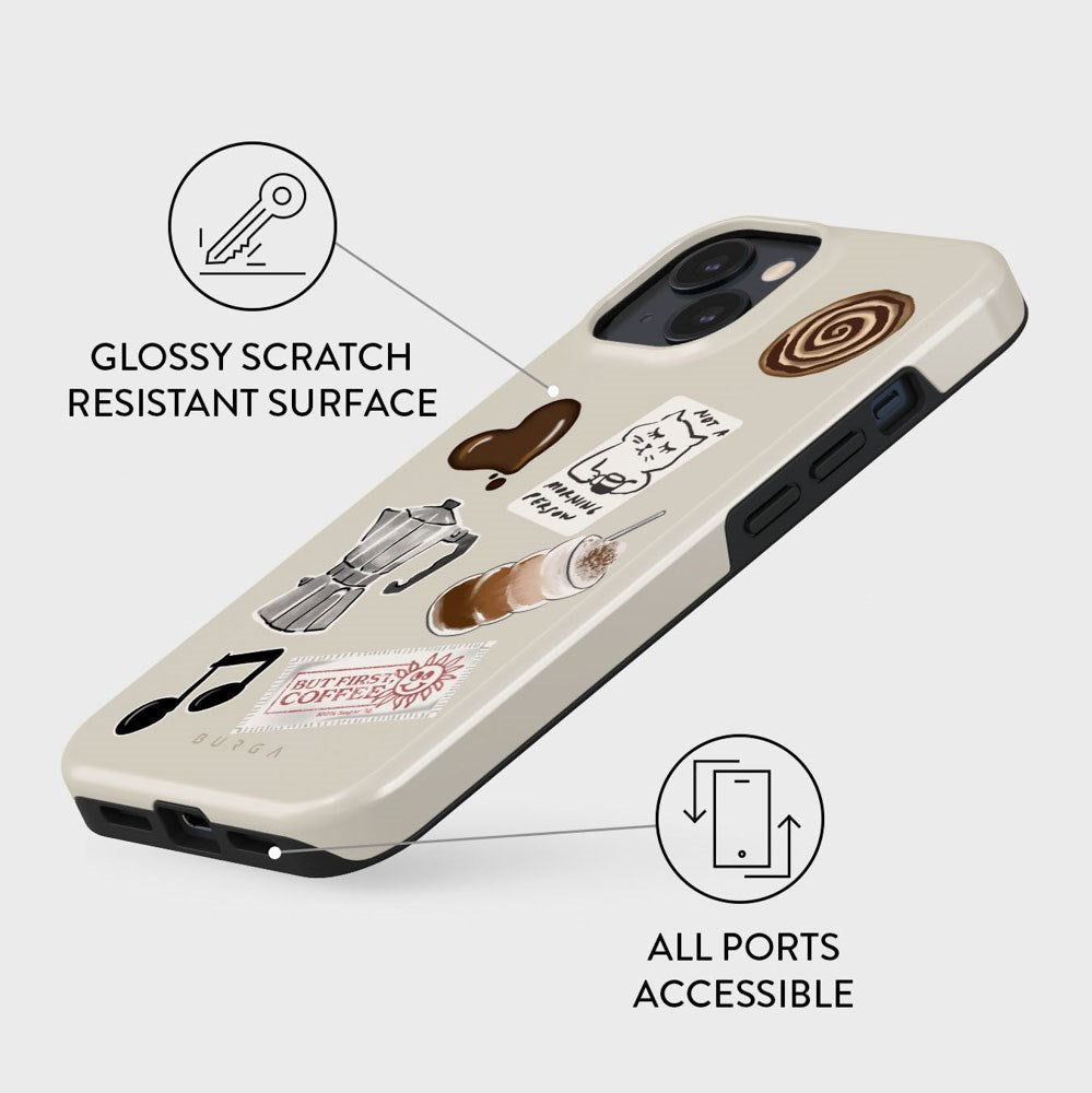 iPhone 15 Burga Tough Fashion Cover - Oat Milk Please