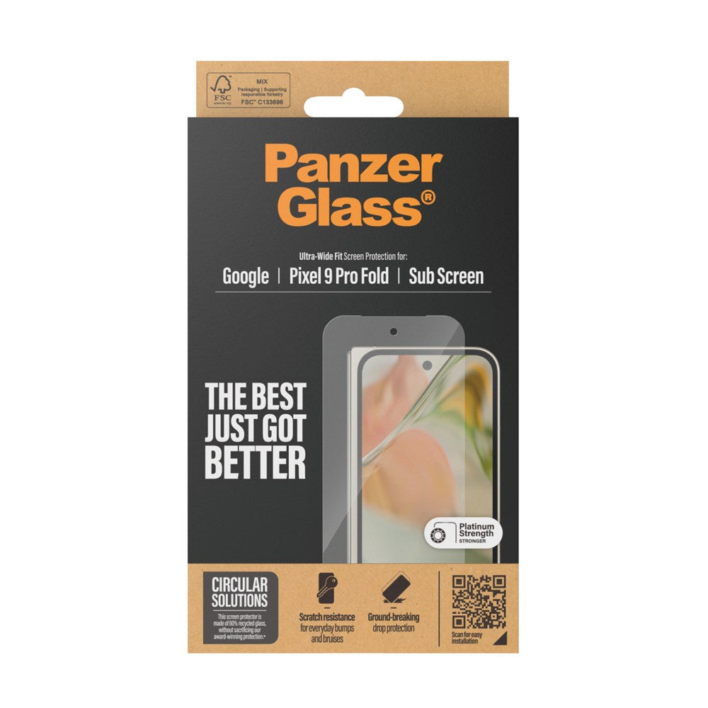 PanzerGlass - Google Pixel 9 Pro Fold - Ultra-Wide Fit Skærmbeskyttelsesglas - Gennemsigtig