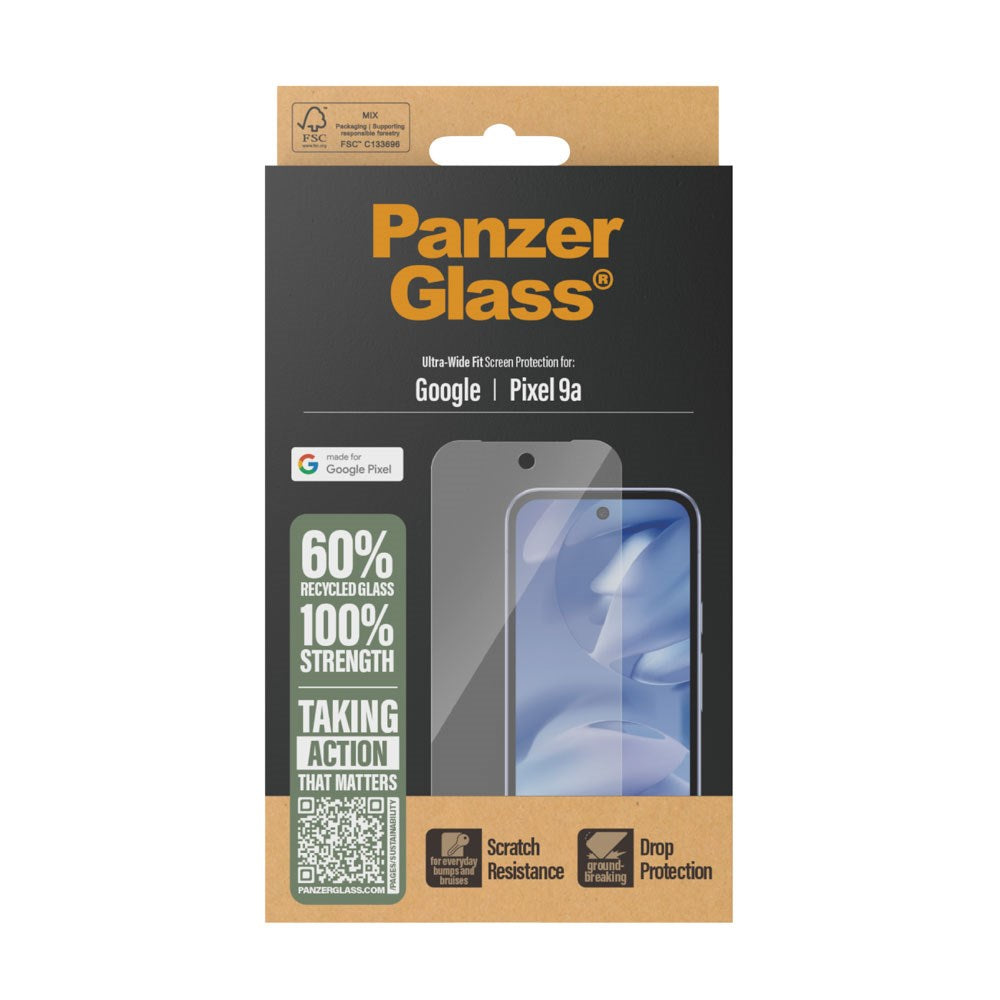 PanzerGlass Google Pixel 9a Ultra Wide Fit Beskyttelsesglas - Gennemsigtig