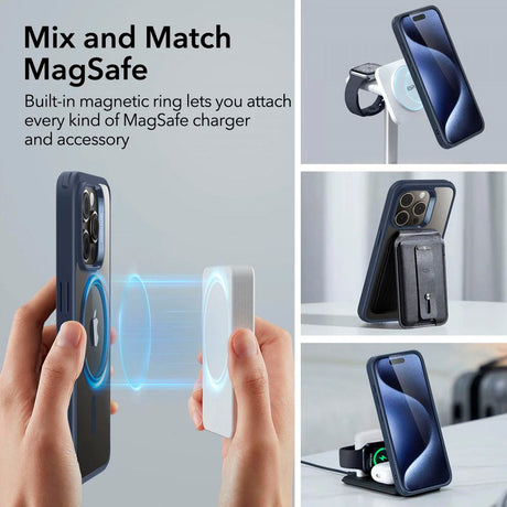 ESR - iPhone 15 Pro - Classic Hybrid Cover - MagSafe Kompatibel - Gennemsigtig / Blå - (DEMO)