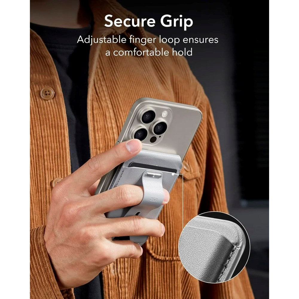ESR - GeoWallet Kortholder m. Ståfunktion - MagSafe Kompatibel - Grå