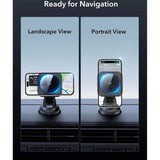 ESR Mobilholder til Bil m. Trådløs Opladning til Instrumentbræt & Forrude - MagSafe Kompatibel - Sort