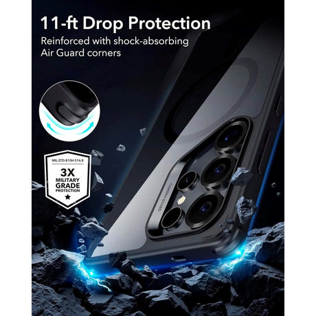 ESR - Samsung Galaxy S25 Ultra - Classic Hybrid Cover - MagSafe Kompatibel - Gennemsigtig / Sort