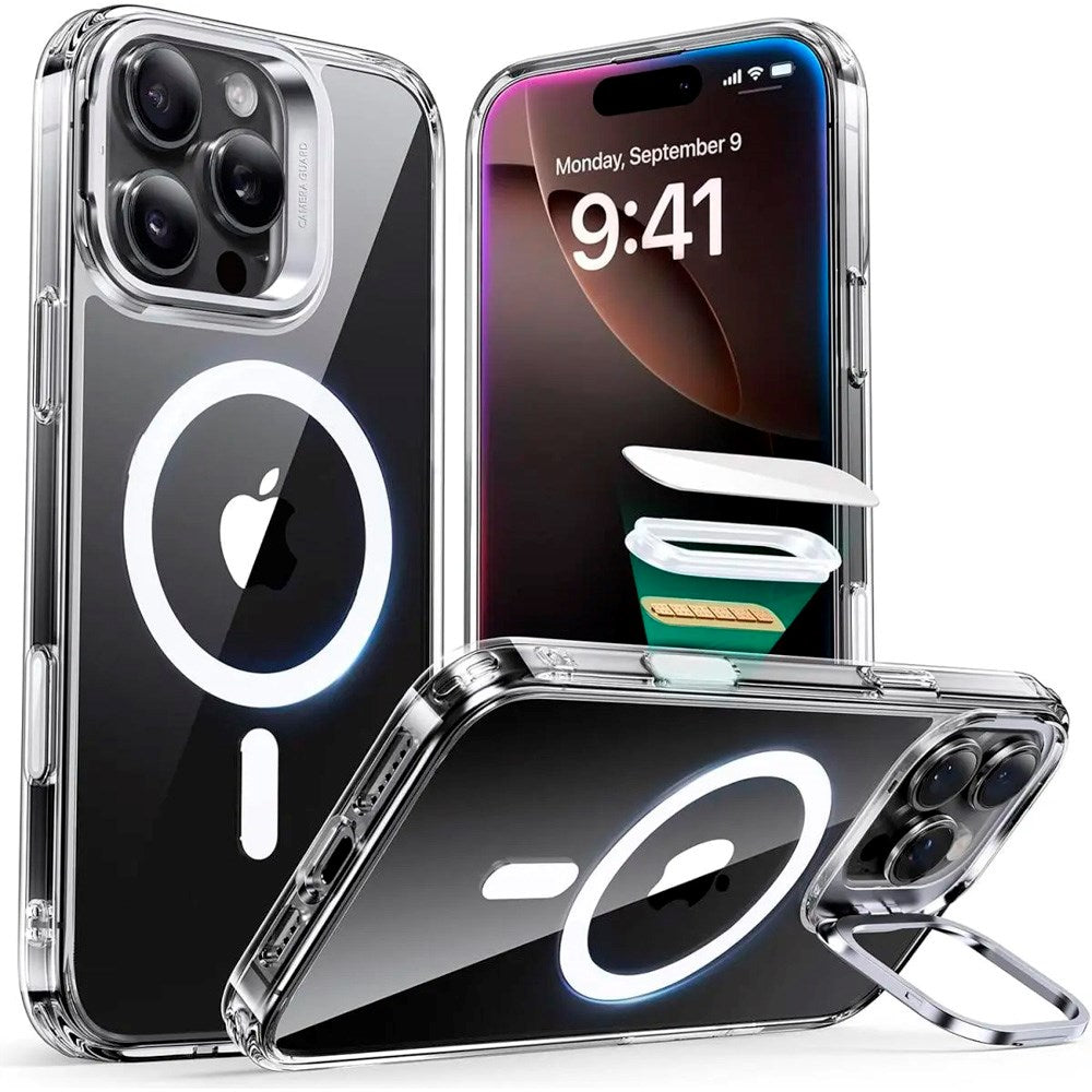 ESR - iPhone 16 Pro - Classic Hybrid Cover m. Kickstand - MagSafe Kompatibel - Gennemsigtig