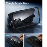iPhone 17 ESR Classic Hybrid Cover m. Indbygget Camera Control Knap - MagSafe Kompatibel - Gennemsigtig / Sort