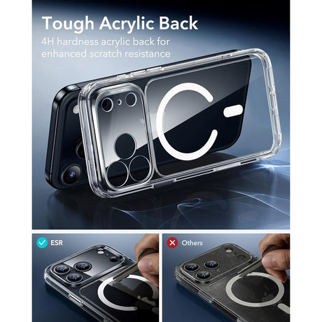 iPhone 17 Pro ESR Classic Hybrid Cover m. Indbygget Camera Control Knap - MagSafe Kompatibel - Gennemsigtig