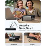 ESR iPhone 17 Classic Hybrid Stash Cover m. Kickstand - MagSafe Kompatibel - Gennemsigtig / Sort