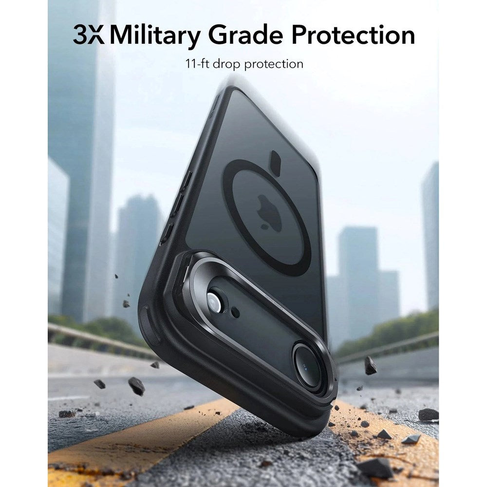 ESR iPhone Air Classic Hybrid Stash Cover m. Kickstand - MagSafe Kompatibel - Mat Sort