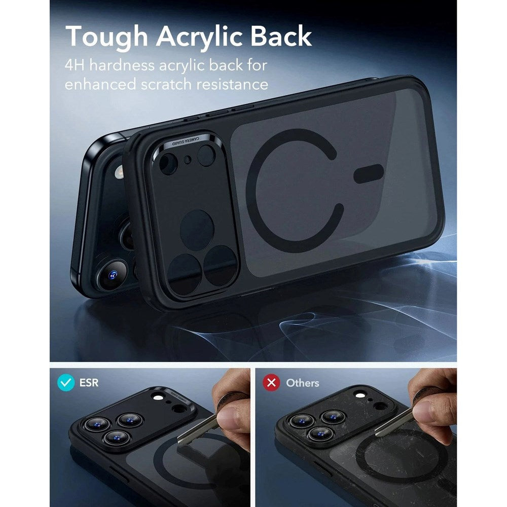iPhone 17 Pro ESR Classic Hybrid Cover m. Indbygget Camera Control Knap - MagSafe Kompatibel - Mat Sort