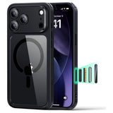 iPhone 17 Pro ESR Classic Hybrid Cover m. Indbygget Camera Control Knap - MagSafe Kompatibel - Gennemsigtig / Sort