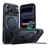 ESR iPhone 17 Pro Classic Hybrid Stash Cover m. Kickstand - MagSafe Kompatibel - Mat Sort