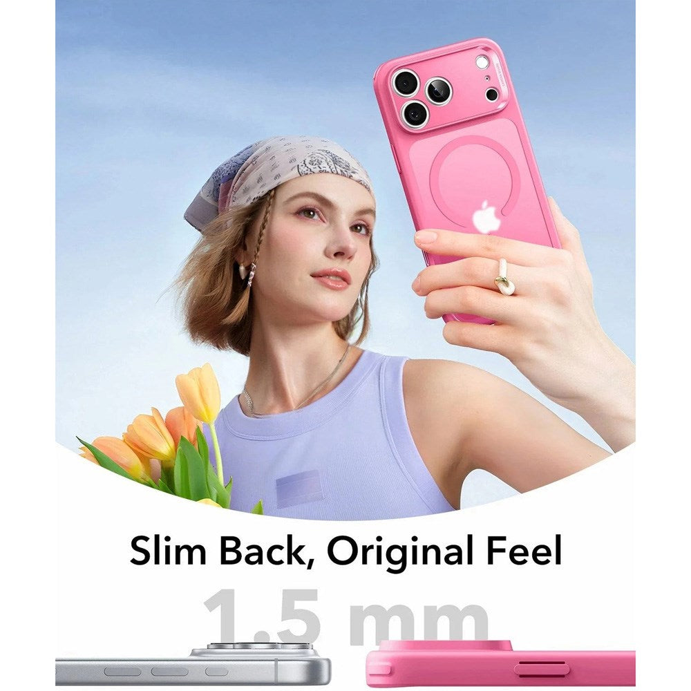 iPhone 17 Pro ESR Classic Hybrid Cover m. Indbygget Camera Control Knap - MagSafe Kompatibel - Mat Lyserød