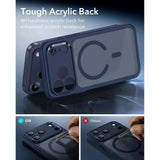 iPhone 17 Pro Max ESR Classic Hybrid Cover m. Indbygget Camera Control Knap - MagSafe Kompatibel - Mat Blå