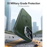 ESR iPhone 17 Classic Hybrid Stash Cover m. Kickstand - MagSafe Kompatibel - Mat Grøn