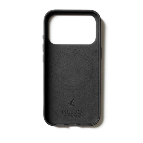 iPhone 17 Pro Mujjo Wallet Leather Cover - MagSafe Kompatibel - Black