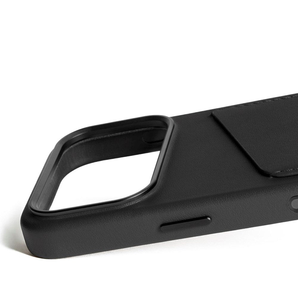 iPhone 17 Pro Mujjo Wallet Leather Cover - MagSafe Kompatibel - Black