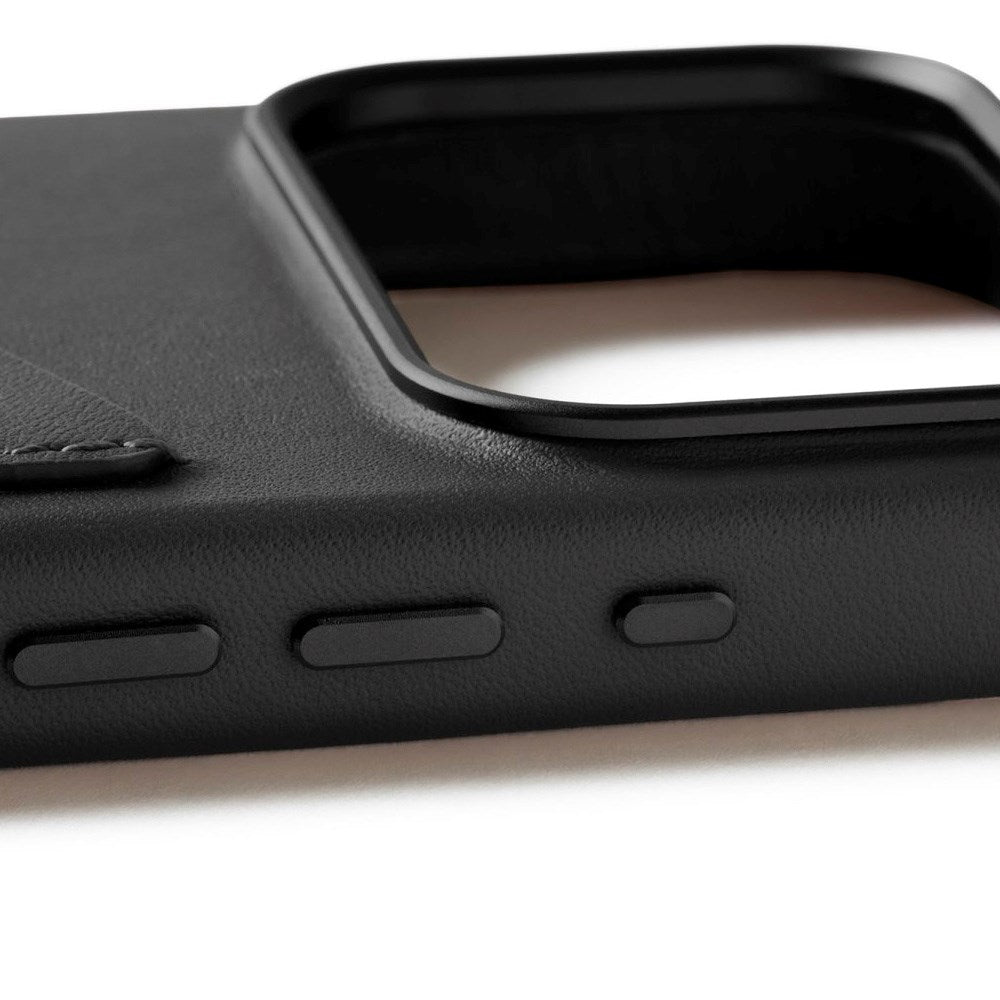 iPhone 17 Pro Mujjo Wallet Leather Cover - MagSafe Kompatibel - Black