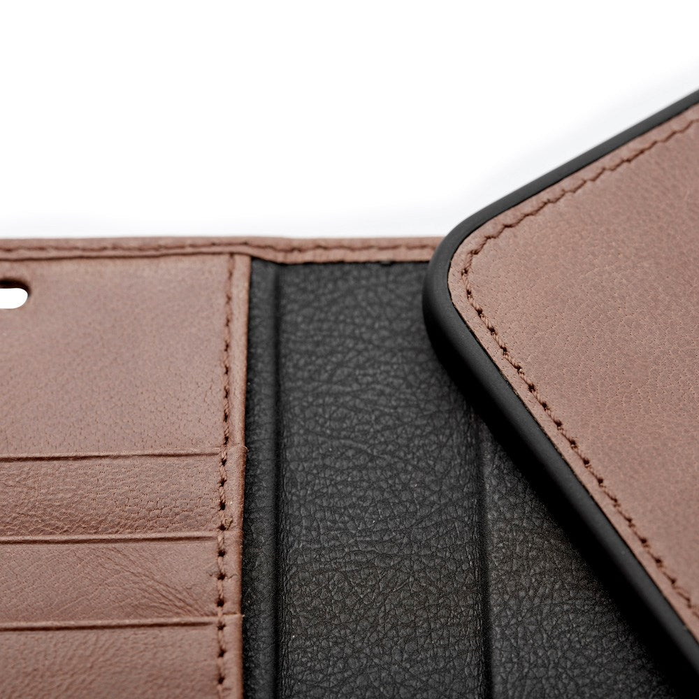 Trunk iPhone 12 Mini Ægte Læder Cover - 2-i-1 Design - Brun