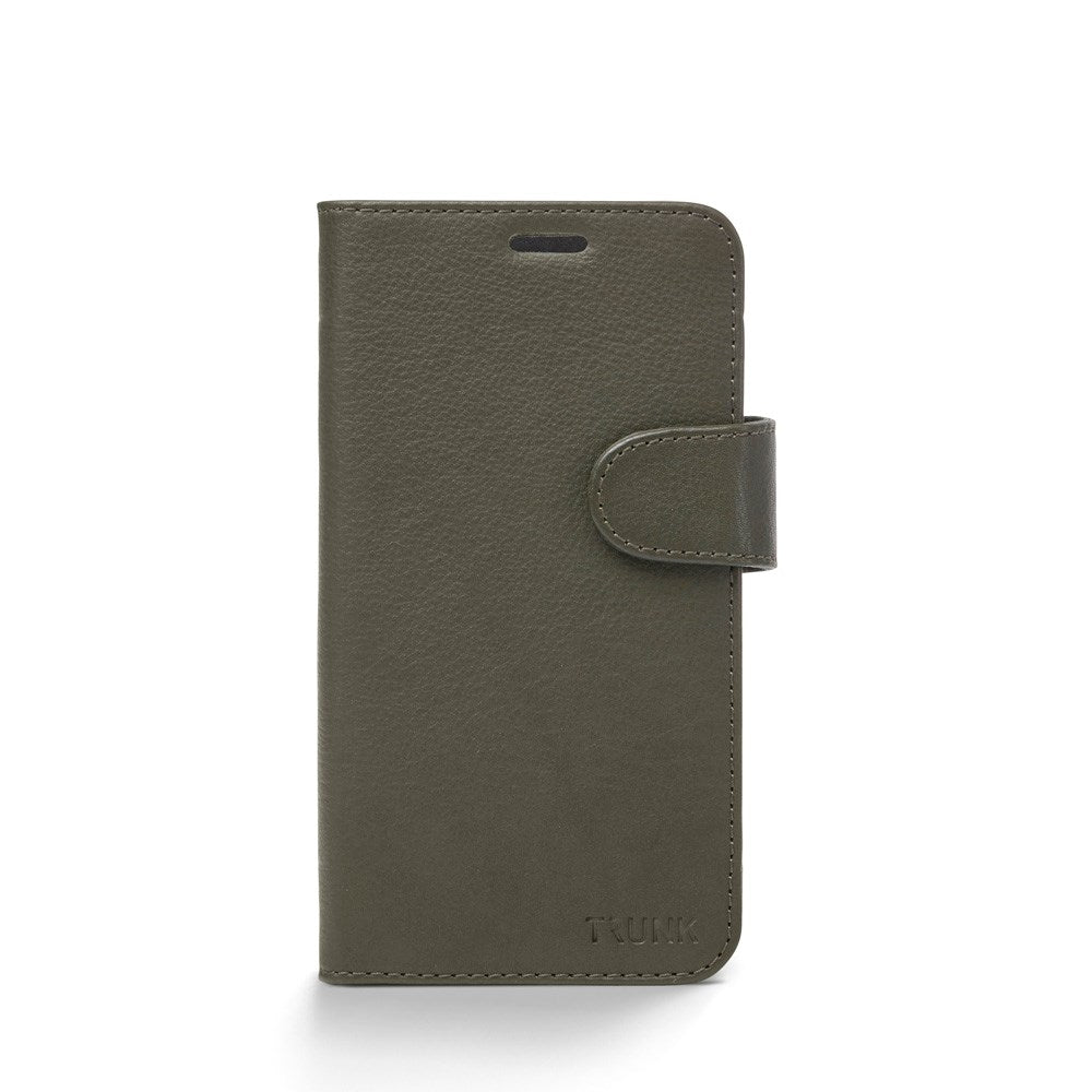 Trunk iPhone 12 Mini Ægte Læder Cover - 2-i-1 Design - Grøn
