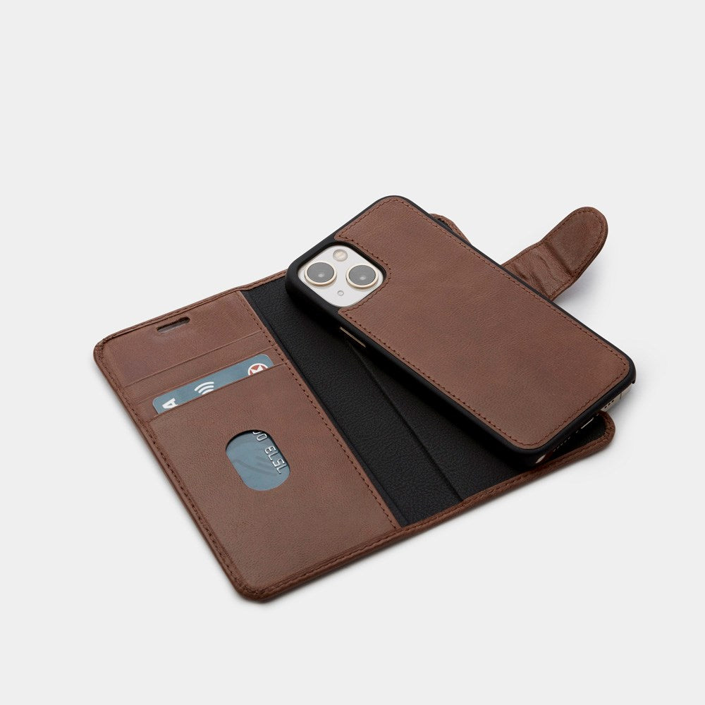 Trunk iPhone 13 Mini Ægte Læder Cover - 2-i-1 Design - Brun