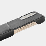 Trunk iPhone 13 Pro Ægte Læder Mobil Cover m. Kortlomme - Sort