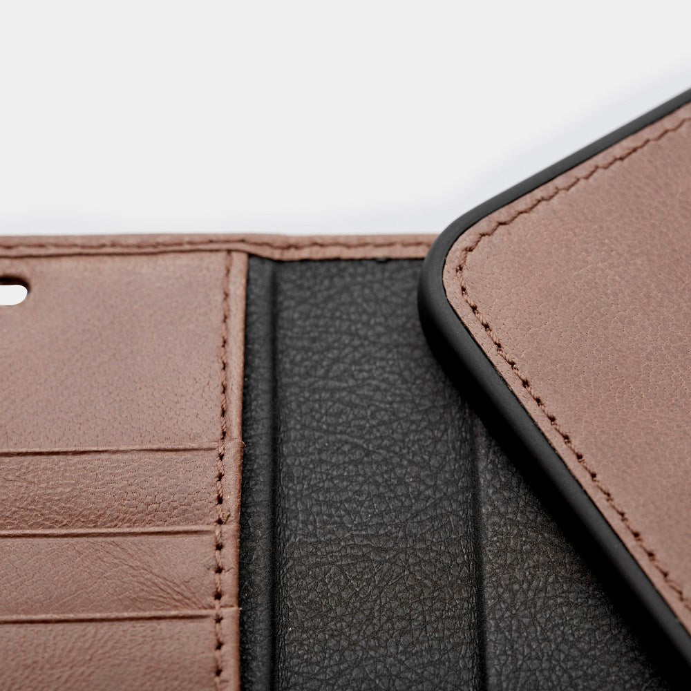 Trunk iPhone 13 Ægte Læder Cover - 2-i-1 Design - Brun