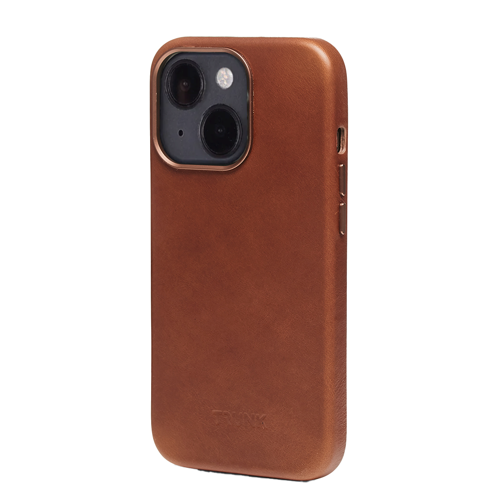 Trunk iPhone 13 Ægte Læder Bagside Cover - Brun