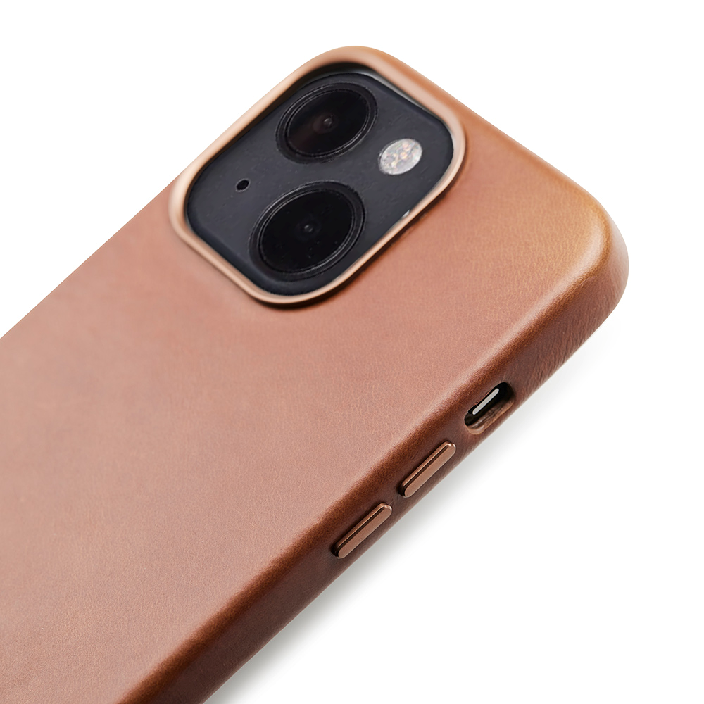 Trunk iPhone 13 Ægte Læder Bagside Cover - Brun