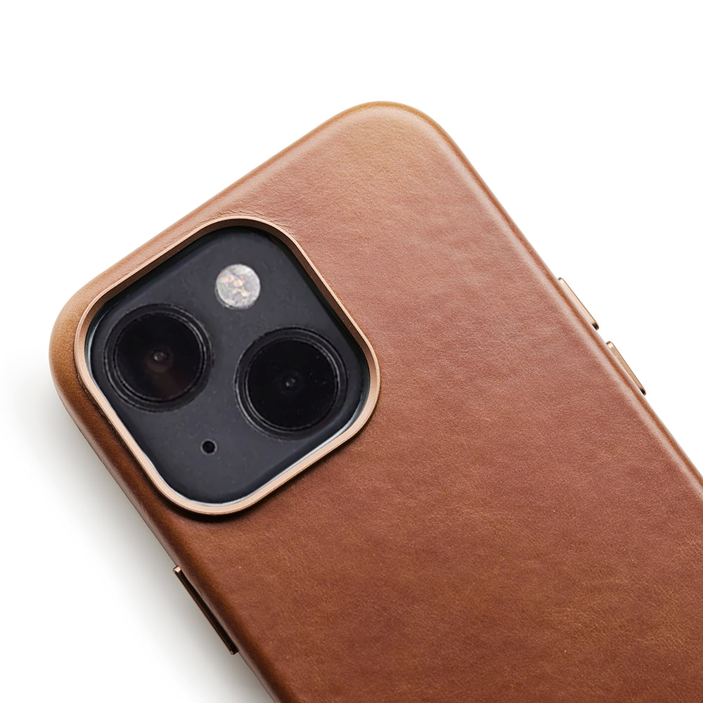 Trunk iPhone 13 Ægte Læder Bagside Cover - Brun
