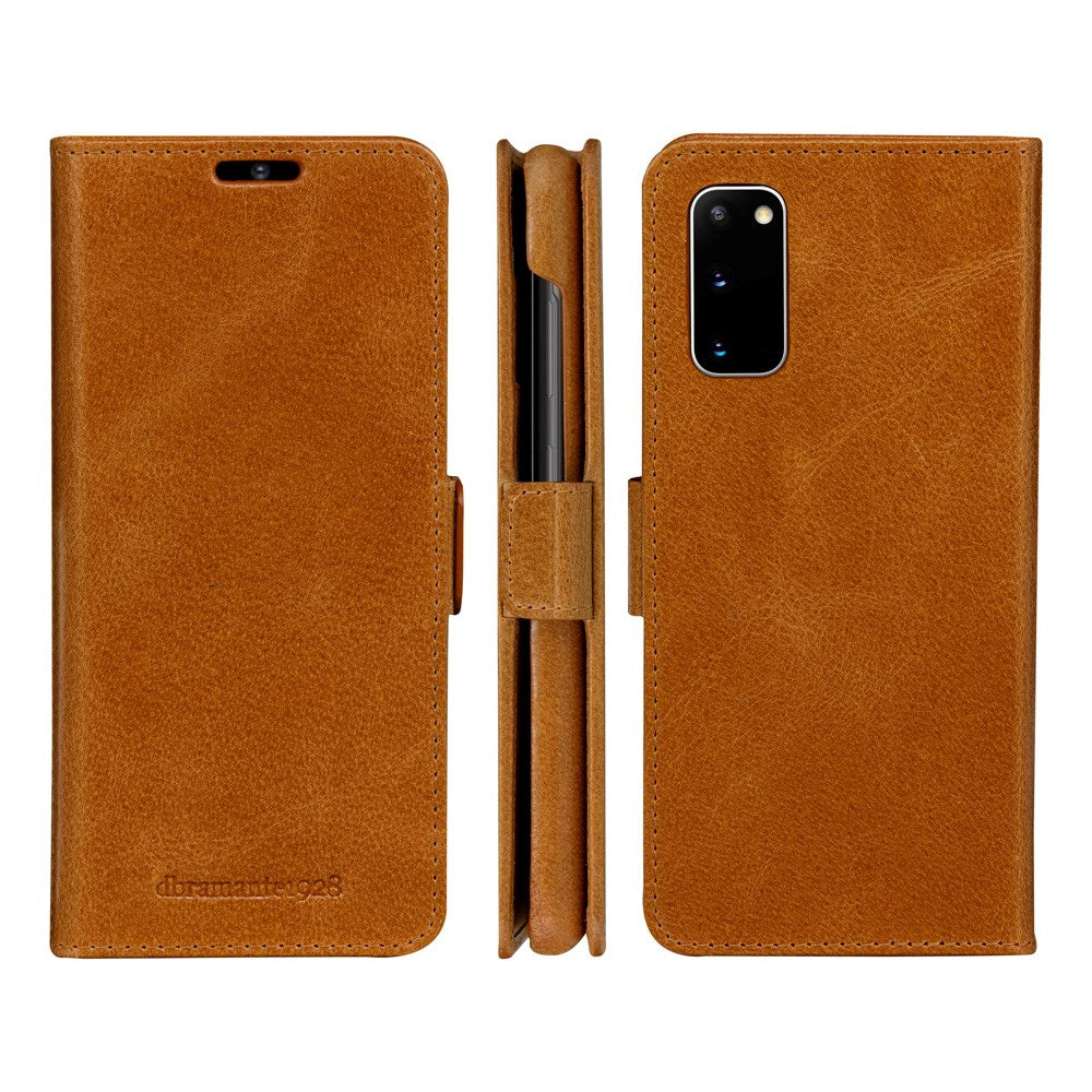 Samsung Galaxy S20 - dbramante1928 Lynge 2-i-1 Ægte Læder Flip Cover - Tan