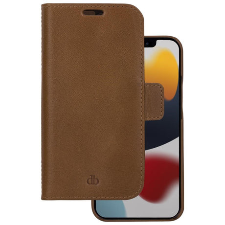 iPhone 13 dbramante1928 Lynge Ægte Læder Magnet Flip Cover - Tan