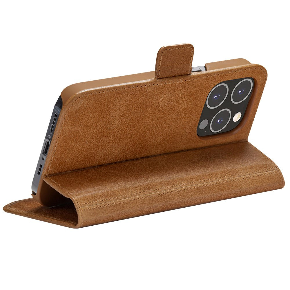 dbramante1928 iPhone 14 Pro Max Copenhagen Slim Læder Flip Cover m. Pung - Tan