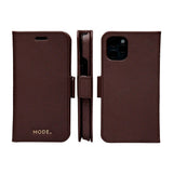 iPhone 12 Mini - dbramante1928 New York 2-i-1 Ægte Læder Flip Cover - Dark Chocolate
