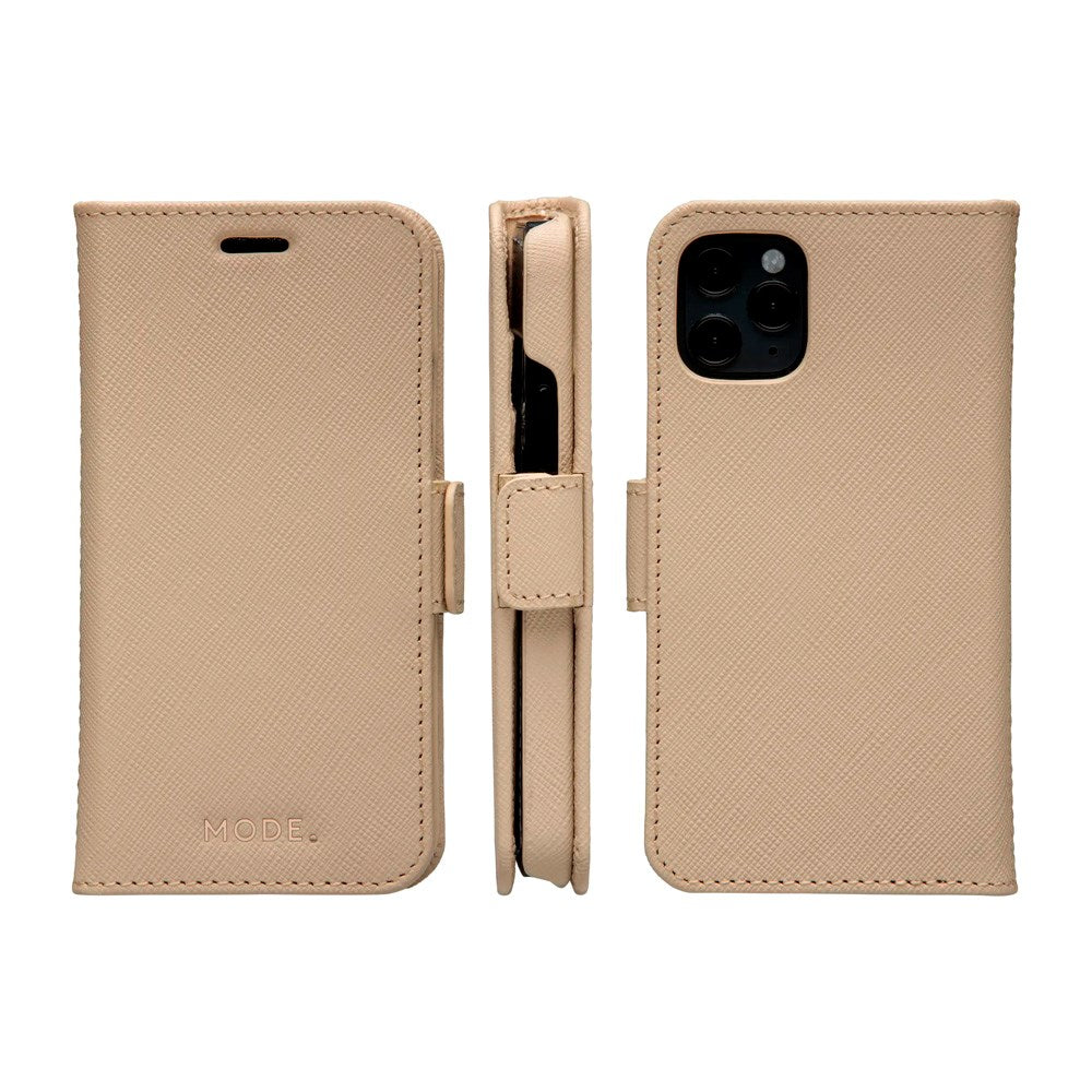 iPhone 12 Mini - dbramante1928 New York 2-i-1 Ægte Læder Flip Cover - Sahara Sand