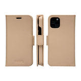 iPhone 12 Mini - dbramante1928 New York 2-i-1 Ægte Læder Flip Cover - Sahara Sand