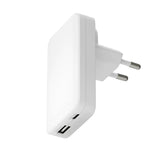 Slim Vægoplader - dbramante1928 - 1x USB-C 45W & 1x USB-A 30W - Hvid