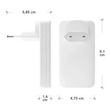 Slim Vægoplader - dbramante1928 - 1x USB-C 65W & 1x USB-A 30W - Hvid