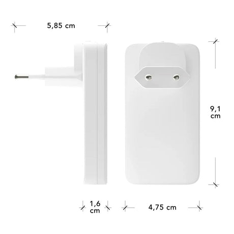 Slim Vægoplader - dbramante1928 - 1x USB-C 65W & 1x USB-A 30W - Hvid
