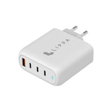Lippa Vægoplader 100W PD GaN m. 3 x USB-C & 1 x USB-A - Hvid