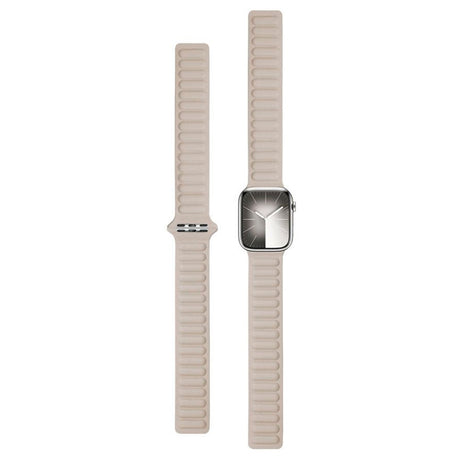 Lippa Apple Watch (42/44/SE/45/46/49mm) Magnetisk Læder Urrem - Beige