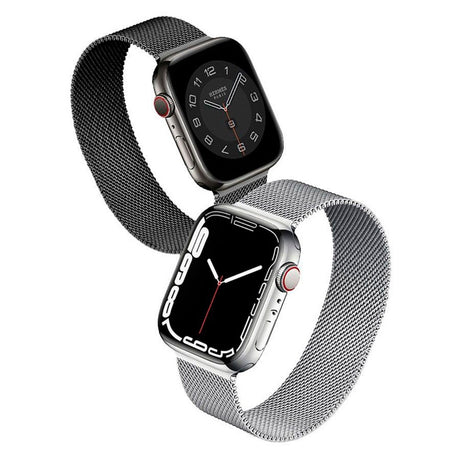 Lippa Apple Watch (42/44/SE/45/46/49mm) Magnetisk Rustfri Stål Urrem - Sølv