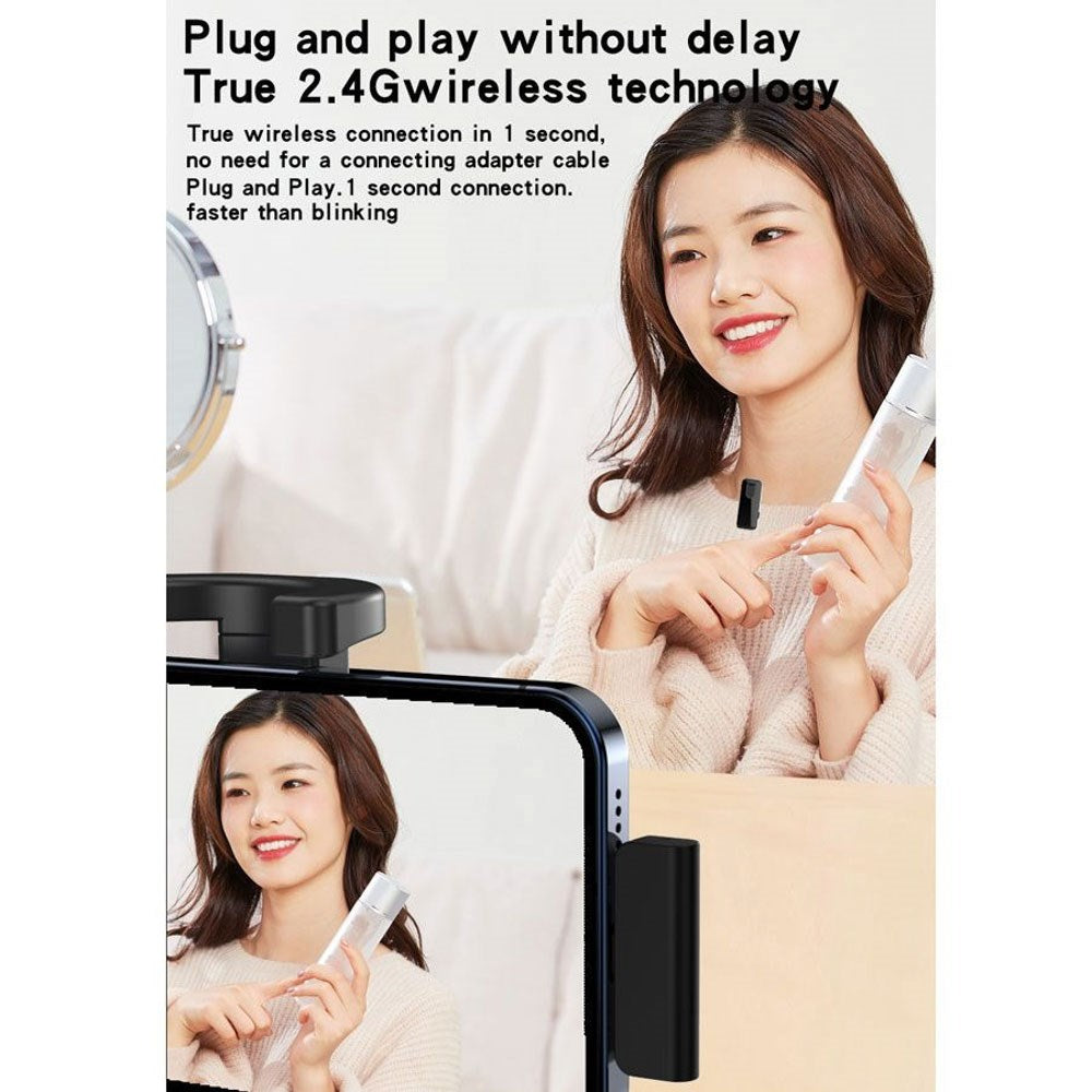 Lippa Trådløs Mikrofonsæt - Lightning Forbindelse - 2 stk. - Sort