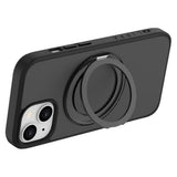 iPhone 15 Lippa Hybrid Plastik Bagside Cover m. Roterbar Kickstand - MagSafe Kompatibel - Mat / Sort