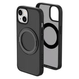 iPhone 15 Lippa Hybrid Plastik Bagside Cover m. Roterbar Kickstand - MagSafe Kompatibel - Mat / Sort