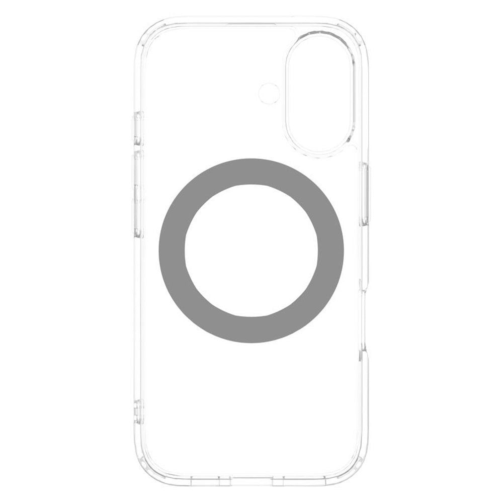 iPhone 16 Lippa Hybrid Plastik Bagside Cover m. Roterbar Kickstand - MagSafe Kompatibel - Gennemsigtig / Sølv