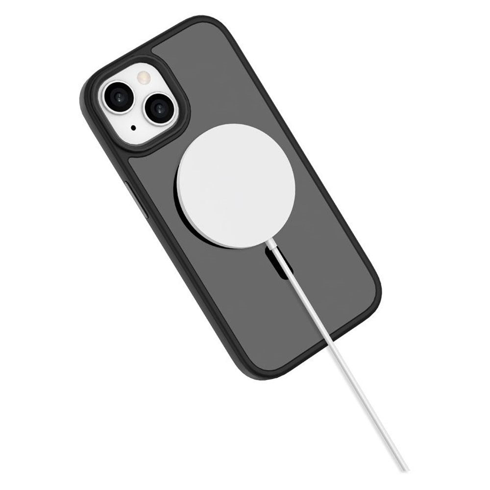 iPhone 15 Lippa Hybrid Plastik Bagside Cover - MagSafe Kompatibel - Mat / Sort
