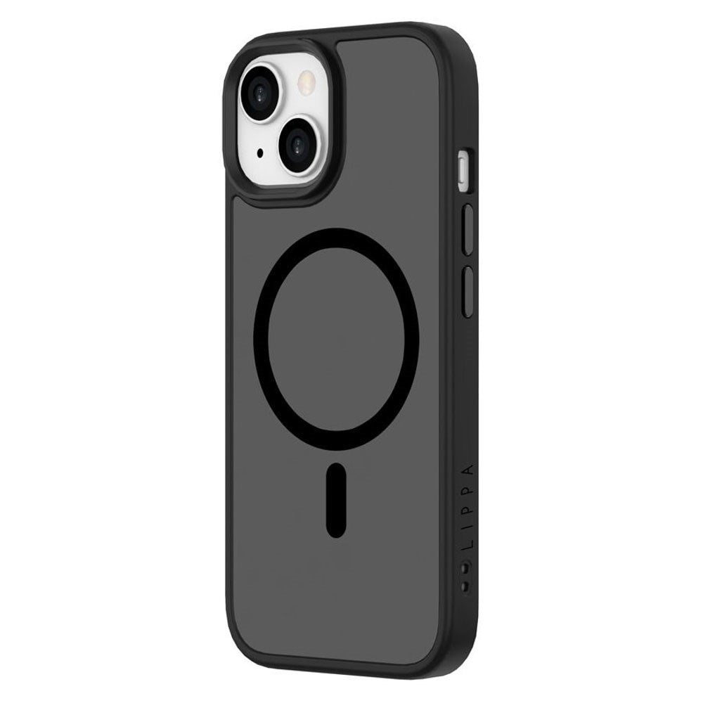 iPhone 15 Lippa Hybrid Plastik Bagside Cover - MagSafe Kompatibel - Mat / Sort